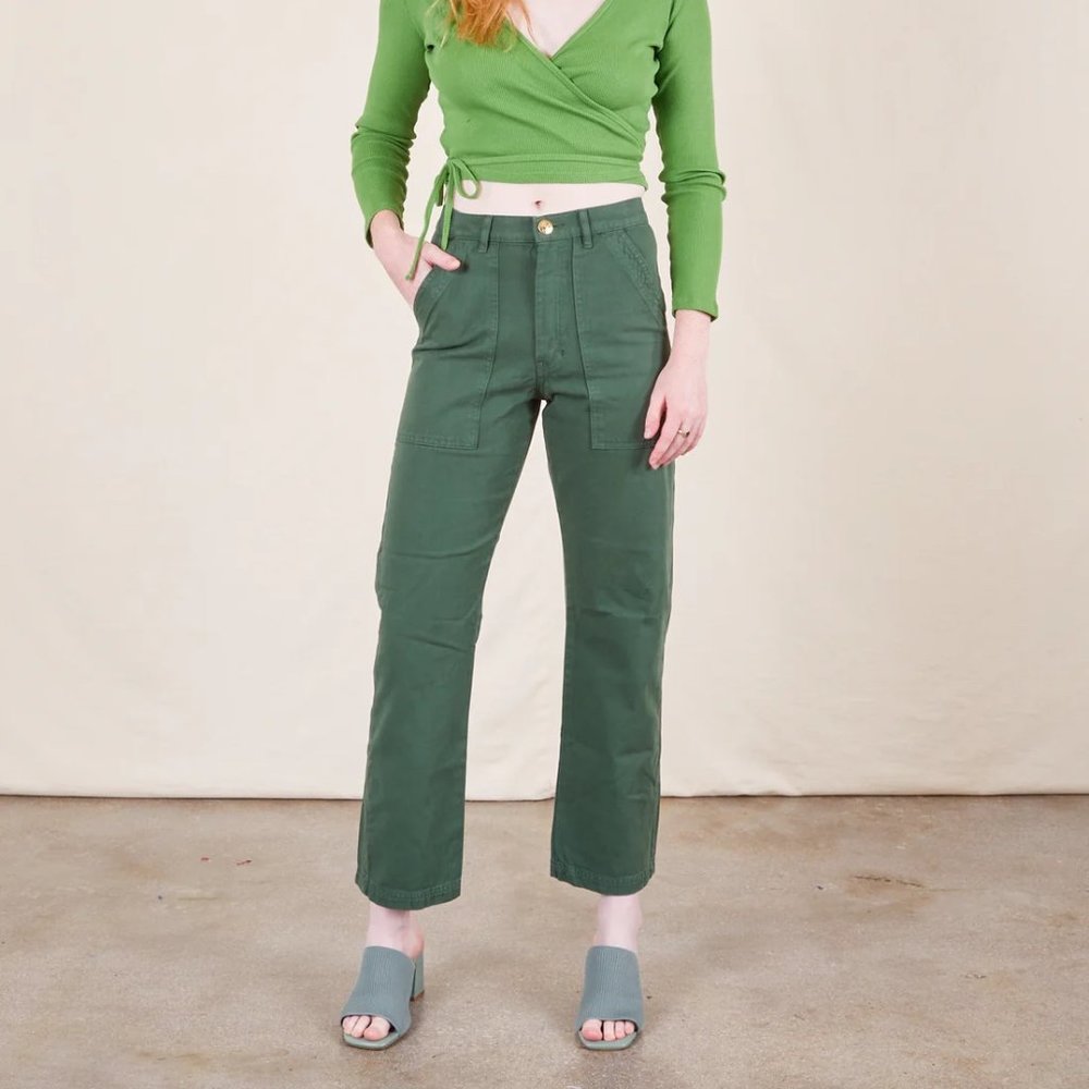 Big Bud Press Petite Work Pants, Dark Emerald Green, S